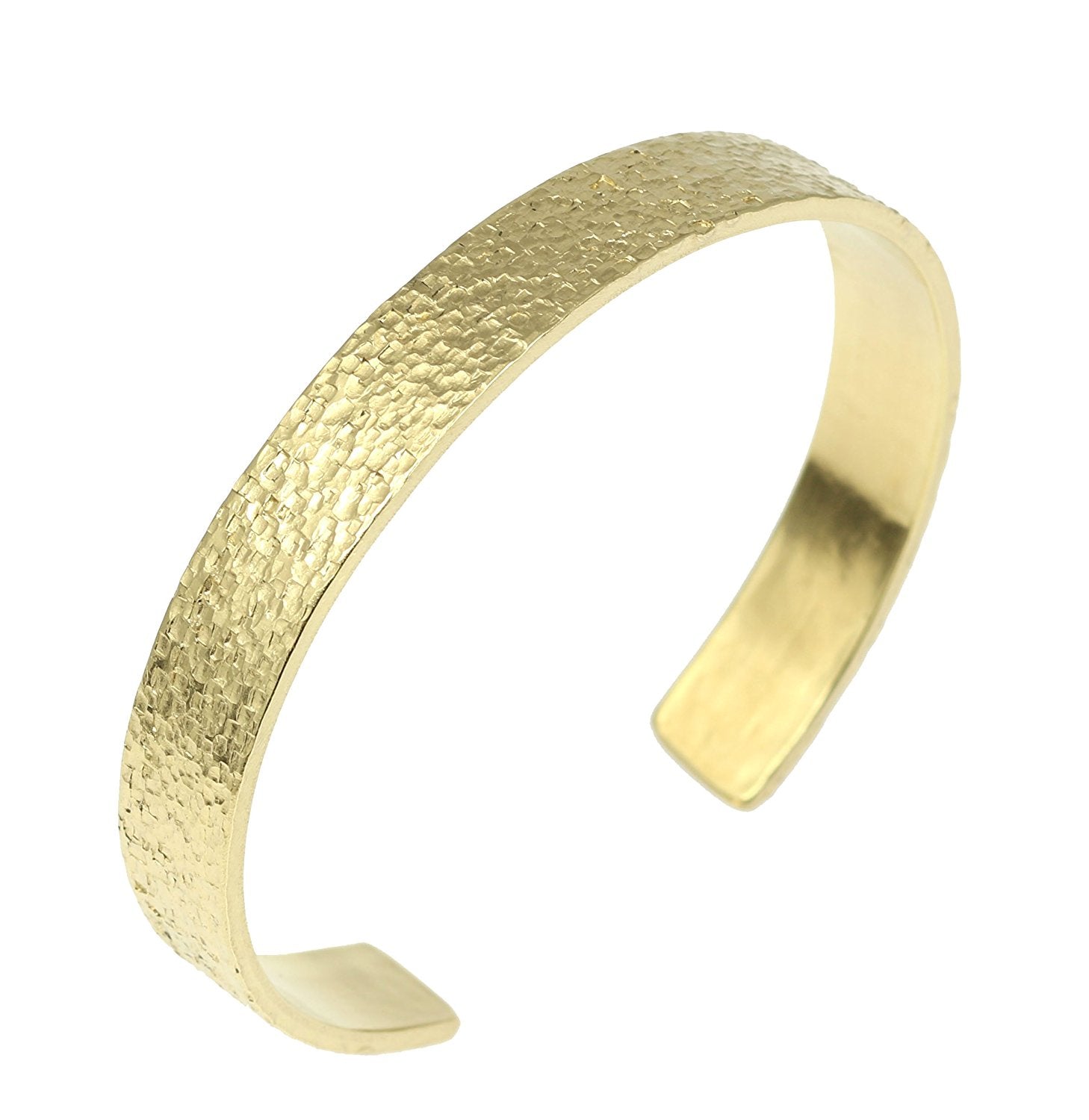 10mm Wide Textured Nu Gold Tone Brass Cuff Bracelet for Women - Elegant Boho Jewelry for Parties, Weddings & Everyday Wear