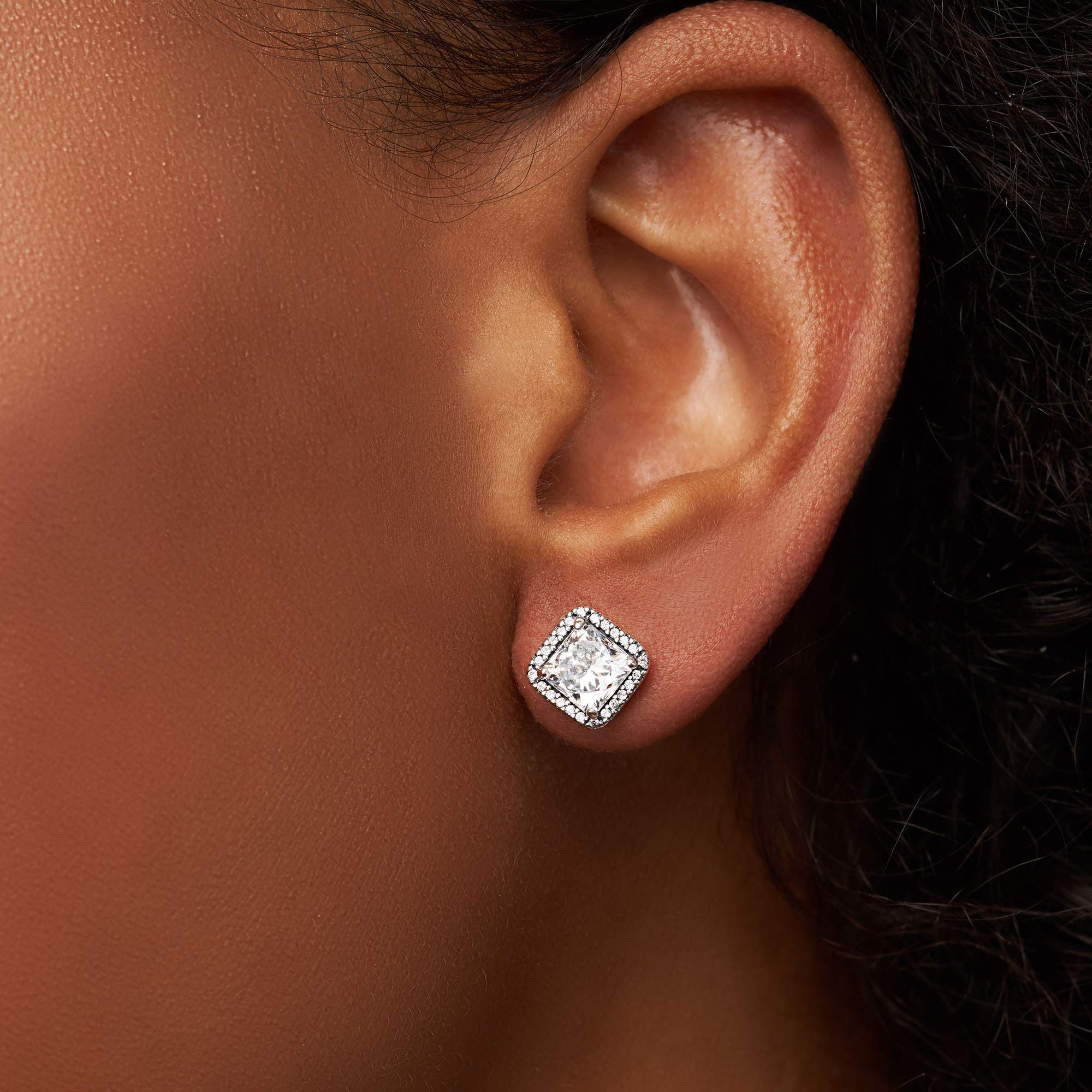 PANDORA Elegance Earrings for Women - Sterling Silver Cubic Zirconia Stud Earrings - Timeless Gift for Her with Gift Box - Perfect for Anniversary, Birthday & Valentine's Day Gifts