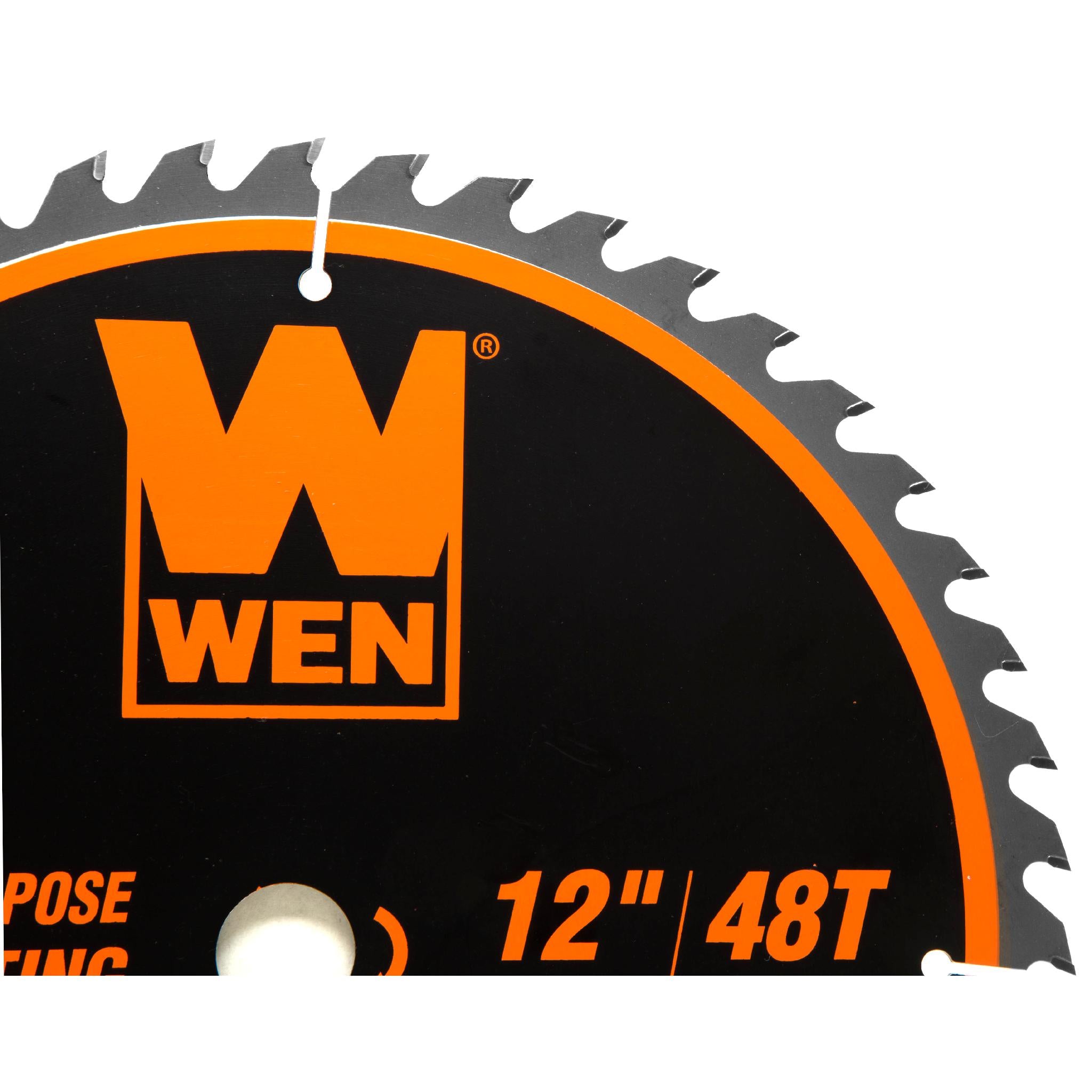 WEN BL1248 12-Inch 48-Tooth Carbide Tipped Professional Woodworking Saw Blade - Perfect for Miter Saws & Table Saws - Ideal for Cutting Hardwood, Plywood & MDF