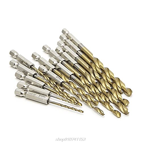 13-Piece Cobalt Hex Shank Quick Change Drill Bit Set - High Speed Steel Multi-Purpose Drill Bits for Metal, Wood, Plastic - Perfect for DIY Projects, Home Repairs & Professional Use