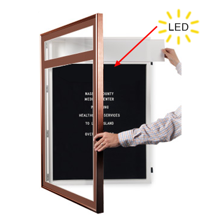 Stylish Metal Framed Letter Board with Swing Frames, Header & LED Lights - Perfect for Home Decor, Office Signage, and Wedding Displays