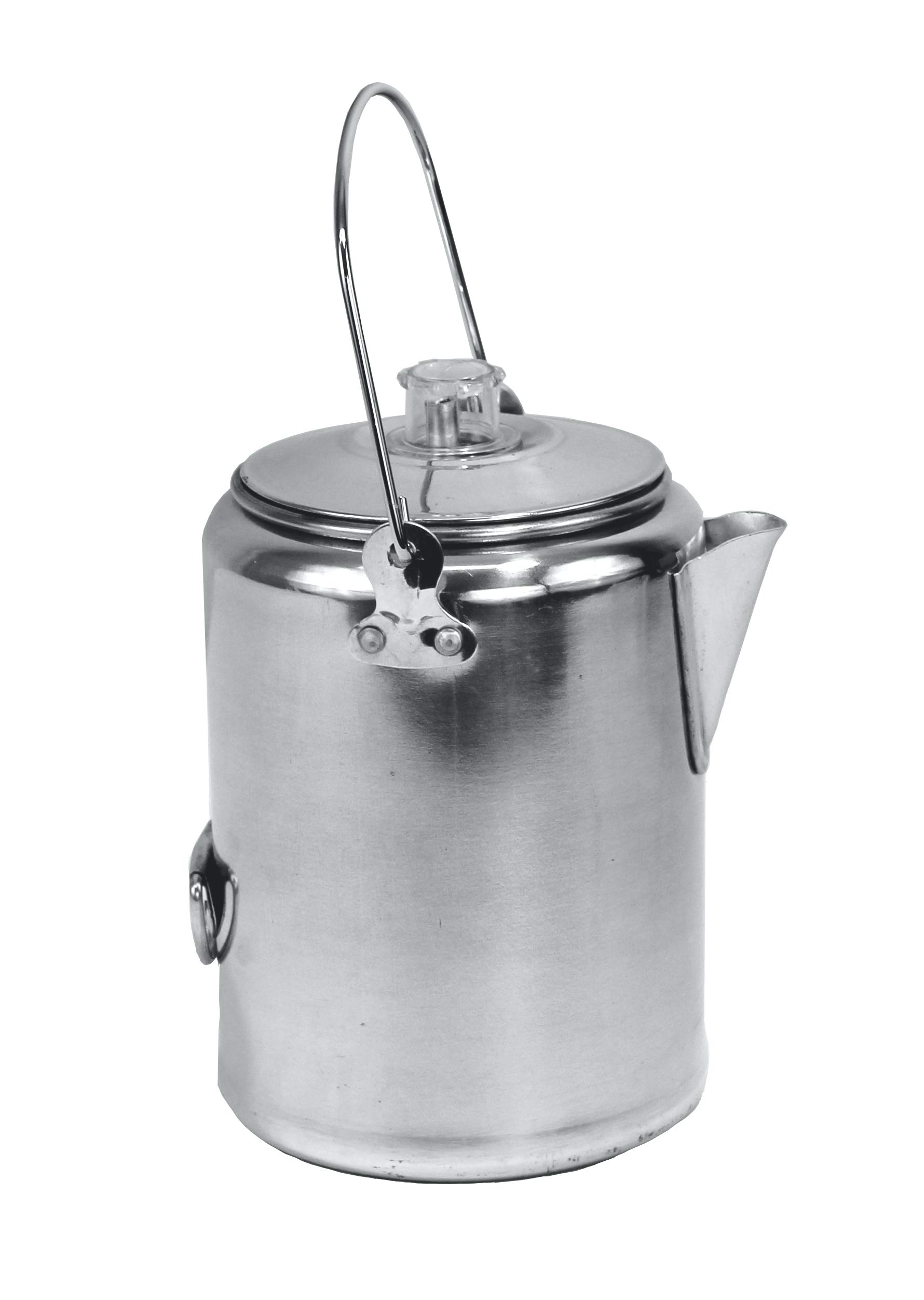 Texsport Aluminum 20 Cup Percolator Coffee Maker - Stainless Steel Camping Coffee Pot for Outdoor Adventures, Hiking & Backpacking - Perfect for Campfires, RV Trips & Group Gatherings