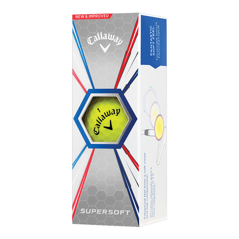 Callaway Supersoft Yellow Golf Balls - Premium Low Compression Golf Balls for Distance & Accuracy | Perfect for Beginners & High Handicappers | Ideal for Practice, Tournaments & Casual Play