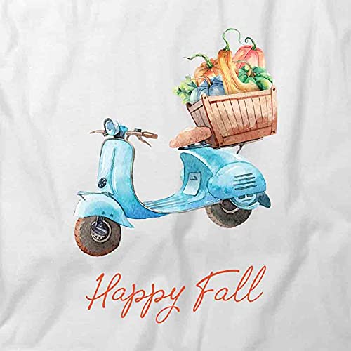 Happy Fall Graphic T-Shirt - White Printed Tee for Men & Women | Autumn Fashion, Seasonal Outfits, Halloween & Thanksgiving Apparel