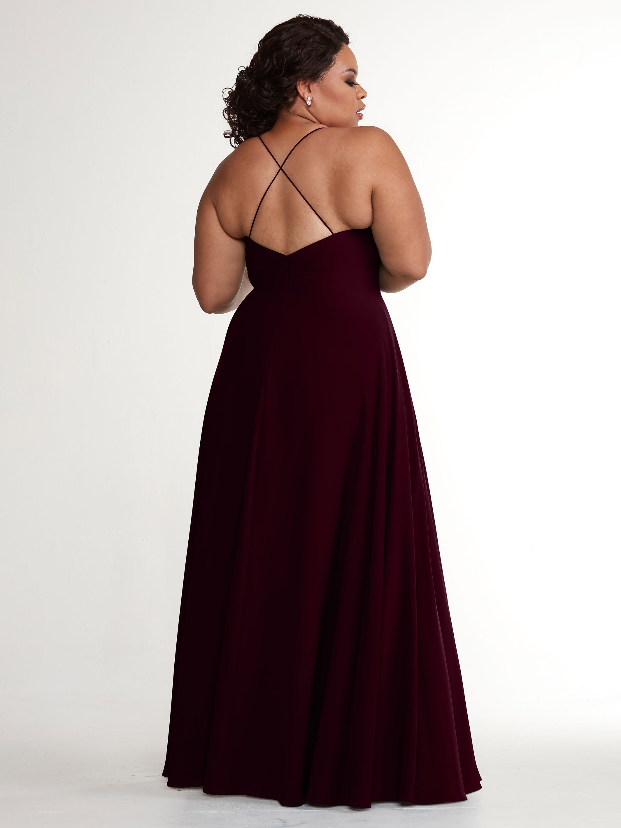 Elegant 83027 Simple Stretch Chiffon A-Line Bridesmaid Dress with Pleats - Perfect for Weddings, Formal Events & Special Occasions