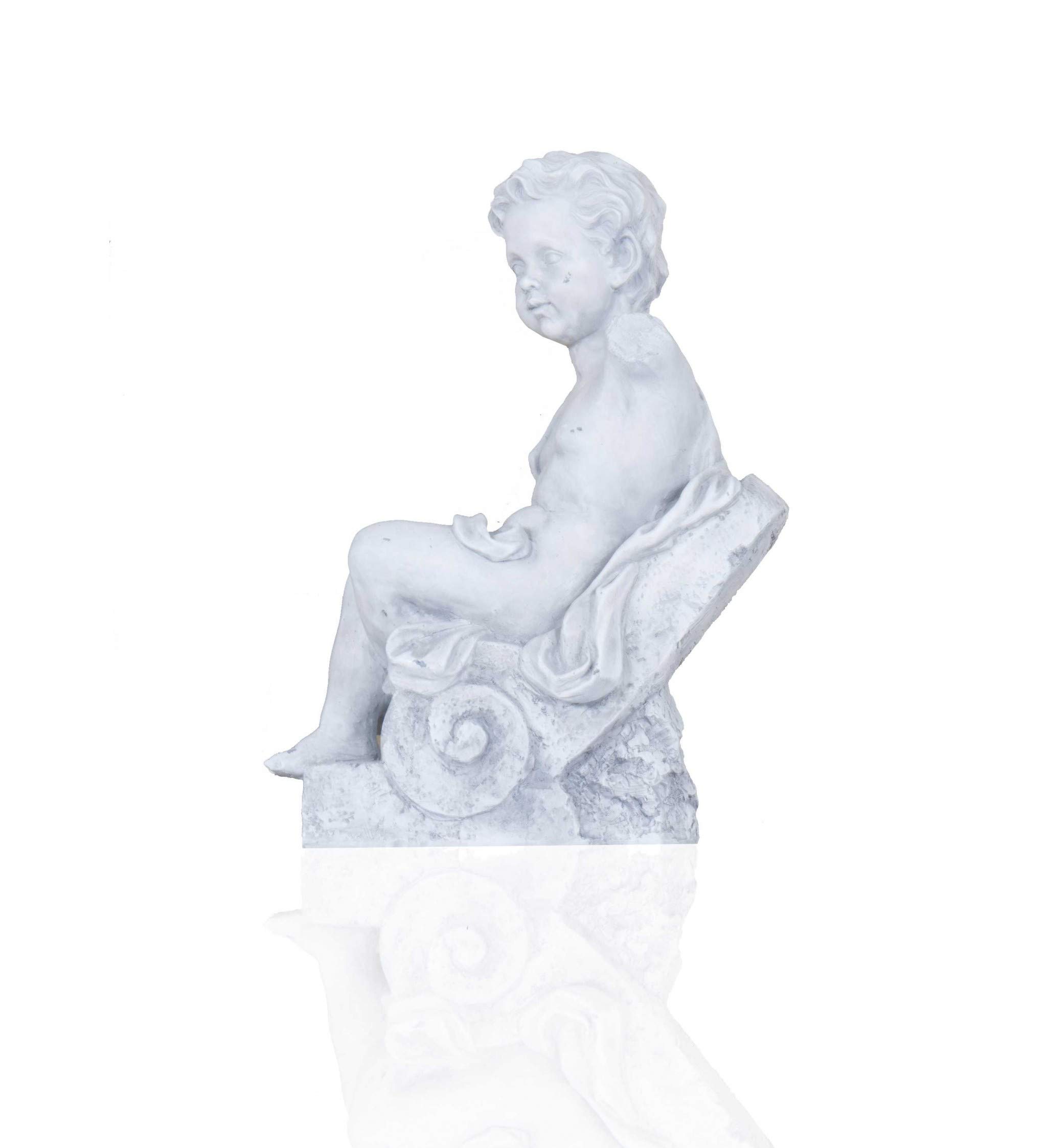 HomeRoots Decor 8x16x21 Inch Boy Sitting Statue - Handcrafted Garden Sculpture for Outdoor Patio, Yard & Lawn Decor - Perfect Gift for Kids & Home Decoration