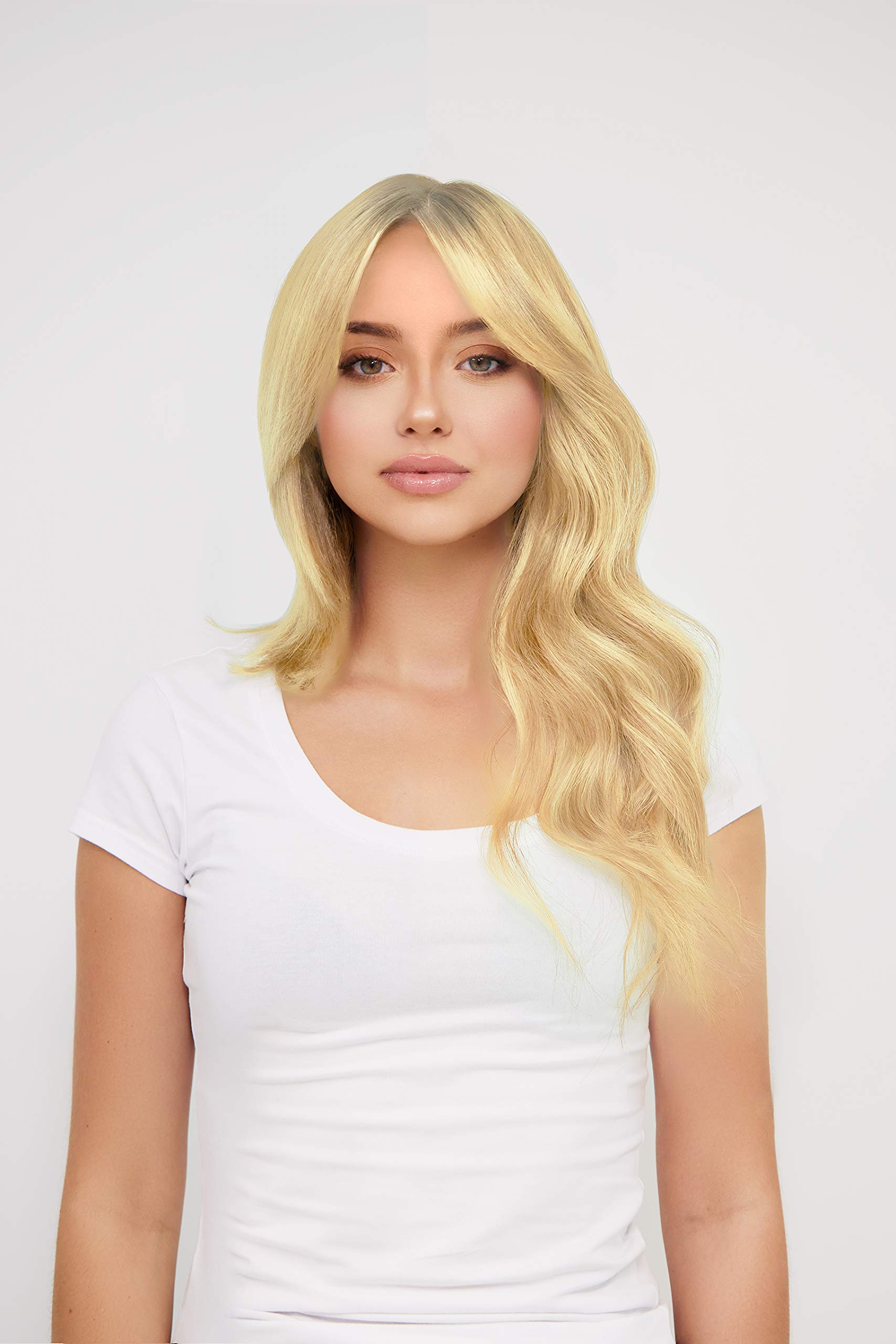 NINFAS 100% Virgin Cuticle Remy Human Hair Tape-In Extensions - Gold Line, #10 Lightest Blonde, 18 Inch, 20 Pieces | Natural-Looking Volume & Length for Everyday Styling, Parties & Special Occasions