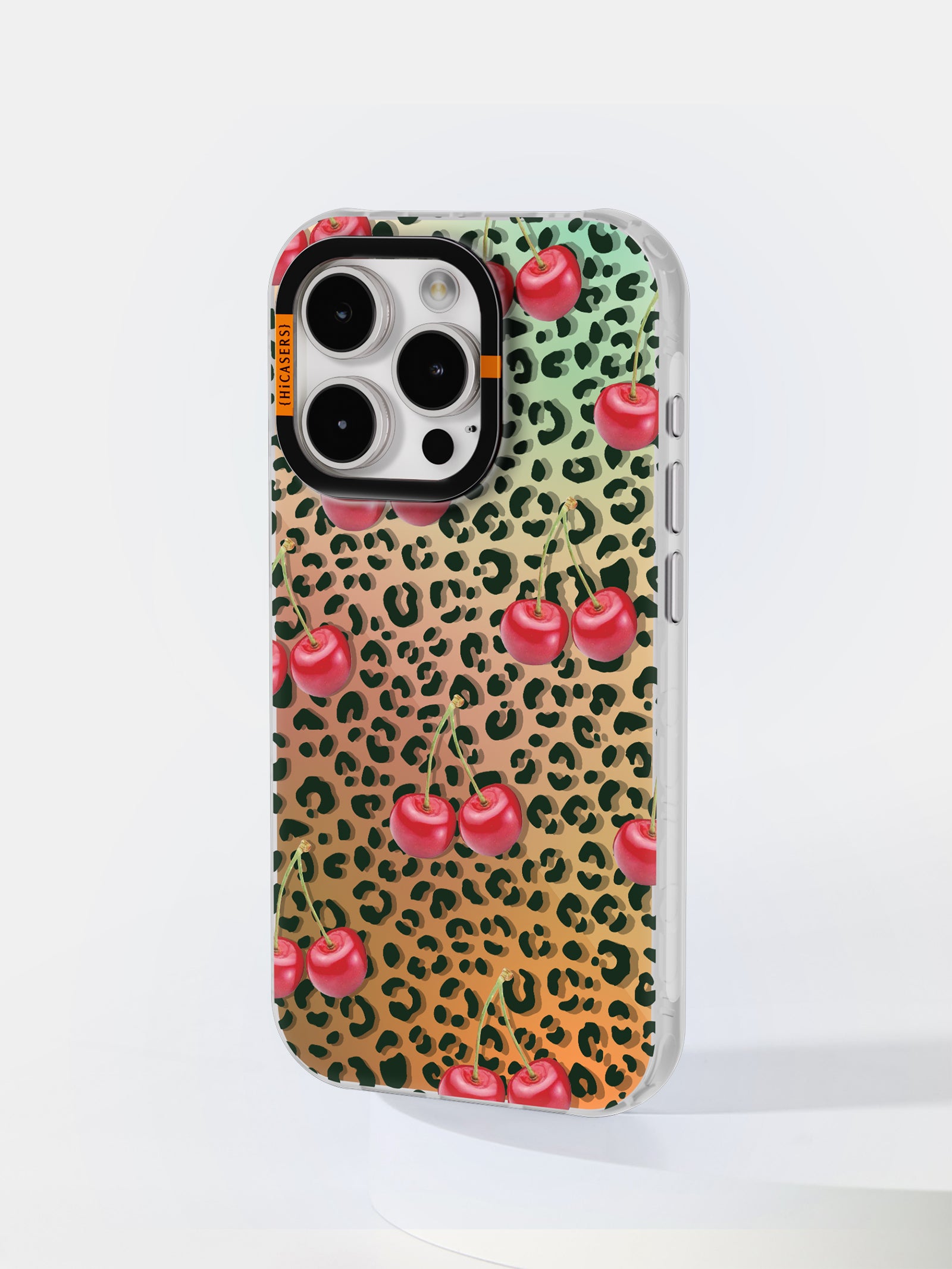 CatwalkCherries Leopard Print Iridescent Mirror Phone Case - Brown | Stylish Protective Cover for iPhone & Android | Perfect for Parties, Travel & Everyday Use