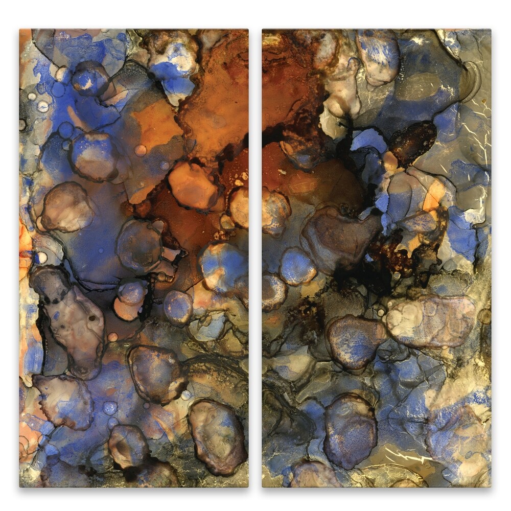 Beautiful Chaos 3 Aluminum Wall Art Set of 2 - 15W x 30H x .75D Each - Modern Home Decor for Living Room, Bedroom & Office