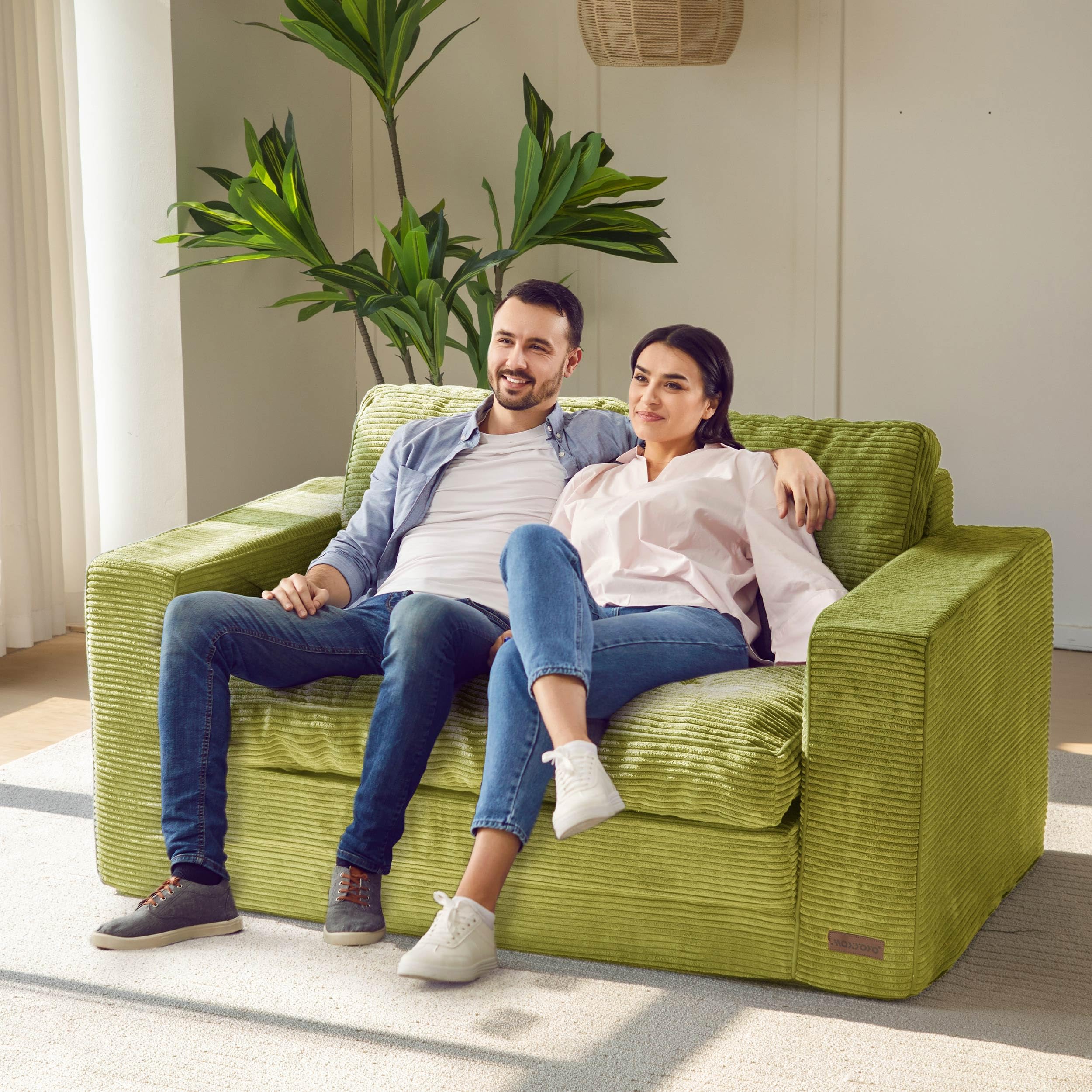 MAXYOYO 2-in-1 Convertible Sofa Bed - Foldable Couch Bed for Living Room & Guest Room, Green | Space-Saving Sleeper Sofa for Small Apartments & Home Office