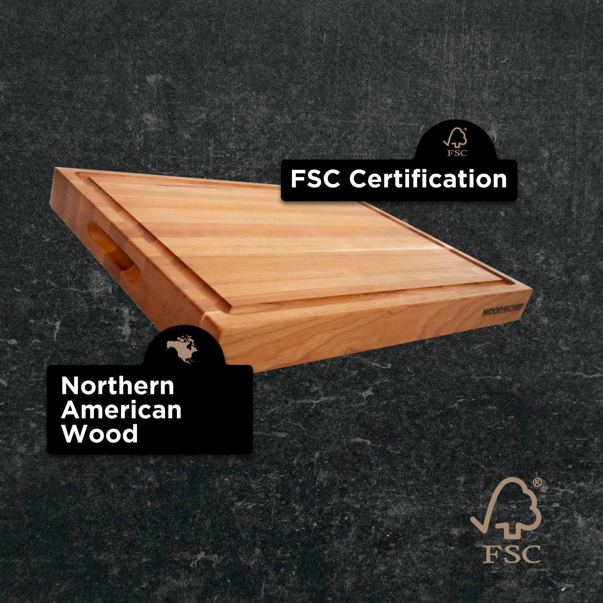 Premium American Cherry Wood Cutting Board - 20x16x1.5 Inch Large Butcher Block with Juice Groove for Meat, Vegetables & Fruits - Durable Kitchen Chopping Board for Cooking, Meal Prep & Entertaining