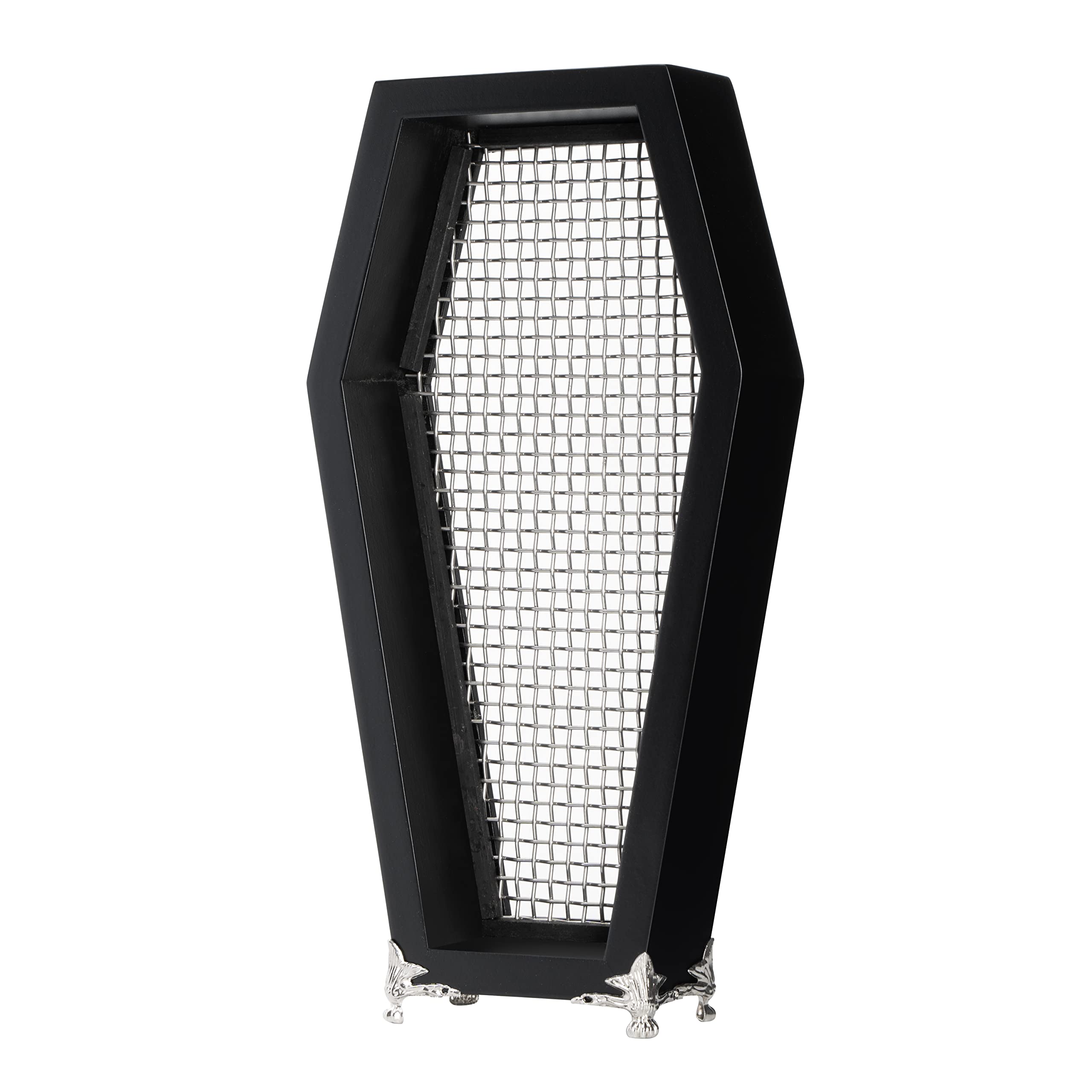 Gothic Coffin Mesh Jewelry Holder - Necklace Earring Bracelet Organizer Display Rack for Chains, Bangles & Accessories | Perfect for Goth Home Decor, Bedroom Vanity & Bathroom Storage | Unique Gothic Gift Idea for Women & Teens