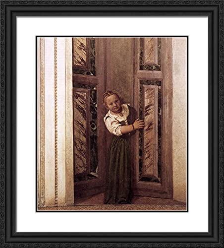 Black Ornate Wood Frame with Double Matting