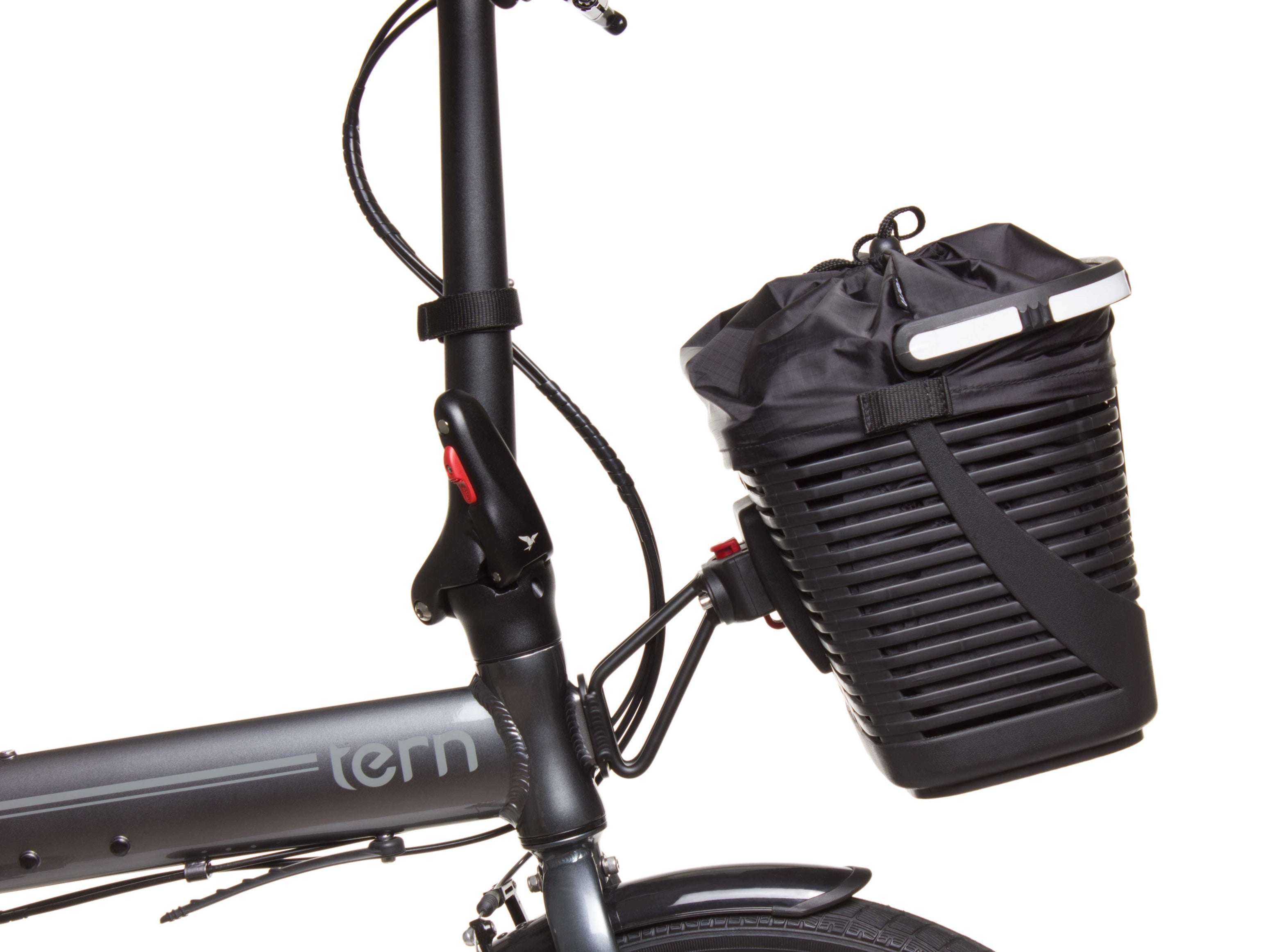 Tern Hold 'Em Bike Basket - Durable Front or Rear Bicycle Basket for Commuting, Shopping & Outdoor Adventures - Perfect for Urban Cycling, Groceries & Picnics