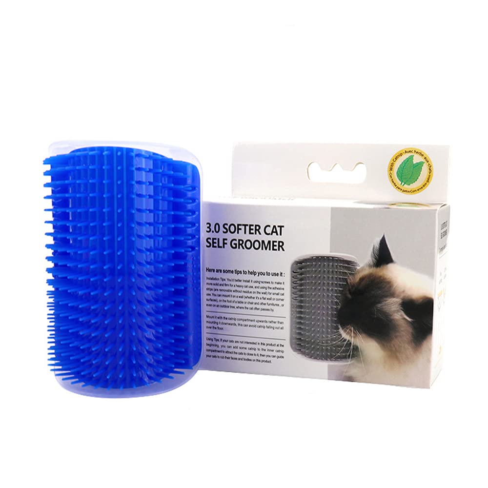 Multifunctional Pet Grooming Comb for Cats - Tickling & Corner Rubbing Tool with Massage Function (Blue) | Perfect for Daily Grooming, Bonding & Stress Relief