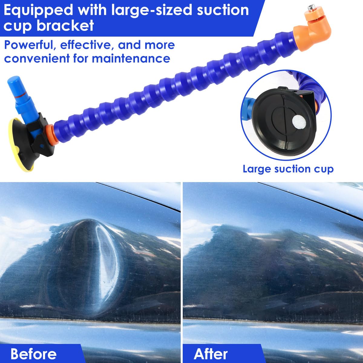 Best Car Dent Puller Tool - Reusable Hand Pump Suction Cup for Auto Body Dent Repair | Flexible Dent Remover for Cars, Trucks & SUVs | Professional Automotive Repair Kit (Blue) | Perfect for DIY Garage Fixes & Professional Auto Shops
