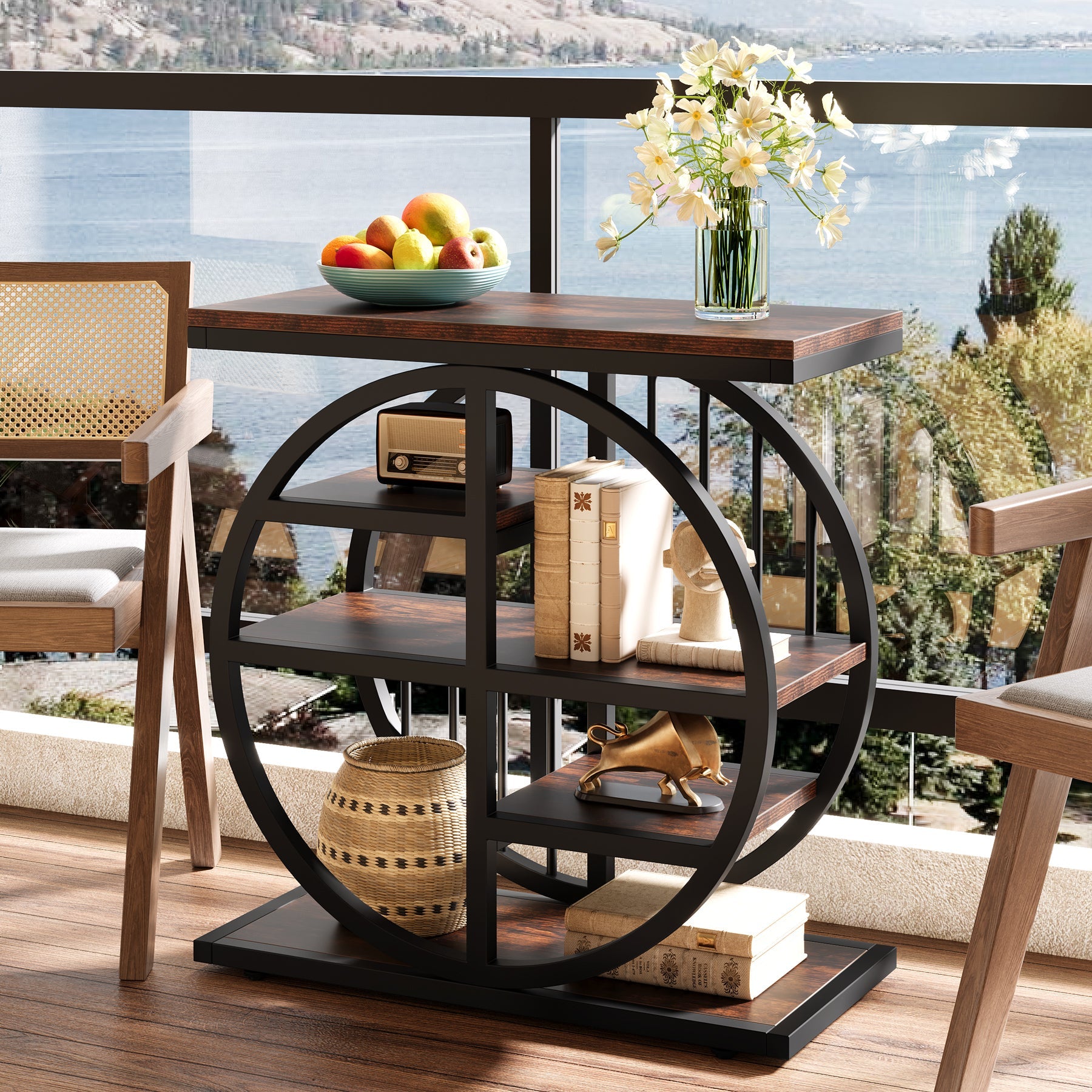 5-Tier End Table with 5 Shelves - Modern Side Table & Accent Table for Living Room, Bedroom, Office - Perfect for Storage, Display & Home Decor