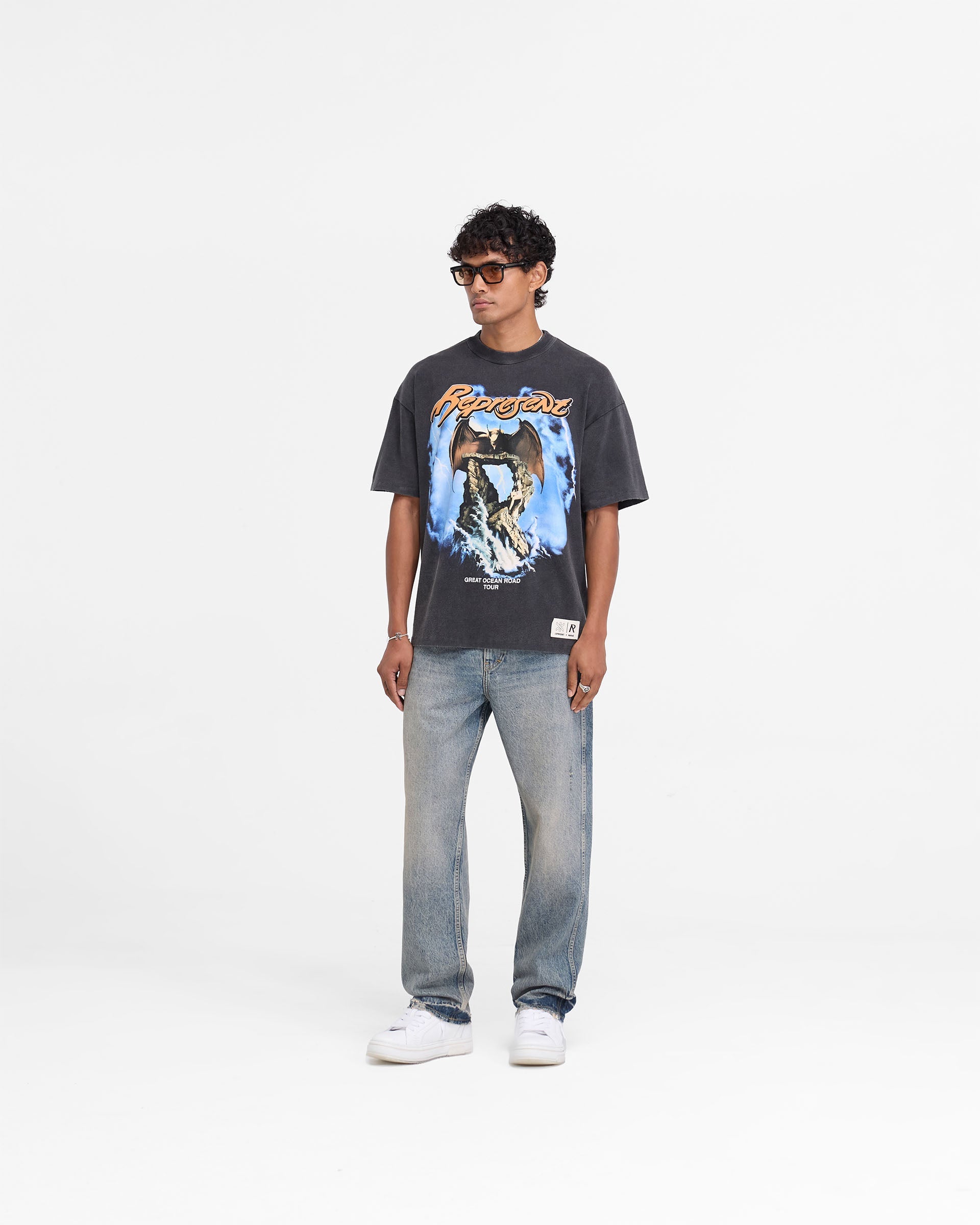 Represent X Marais Great Ocean Vintage Grey T-Shirt | Men's Casual Graphic Tee for Streetwear & Everyday Outfits