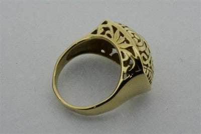 Elegant High Regal Brass Ring for Women - Vintage Style Statement Jewelry for Parties, Weddings & Special Occasions