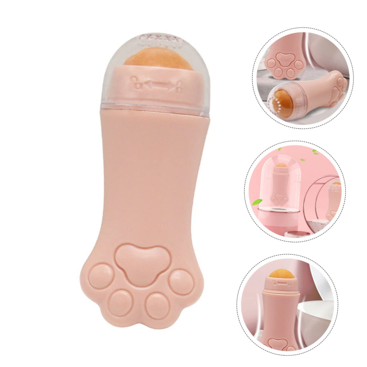 1pc Volcanic Stone Oil-Absorbing Roller - Makeup Oil Blotting Ball, Cat Paw Pink - Skin Care Tool for Removing Excess Oil & Shine - Perfect for Touch-Ups On-the-Go, Office, or Gym