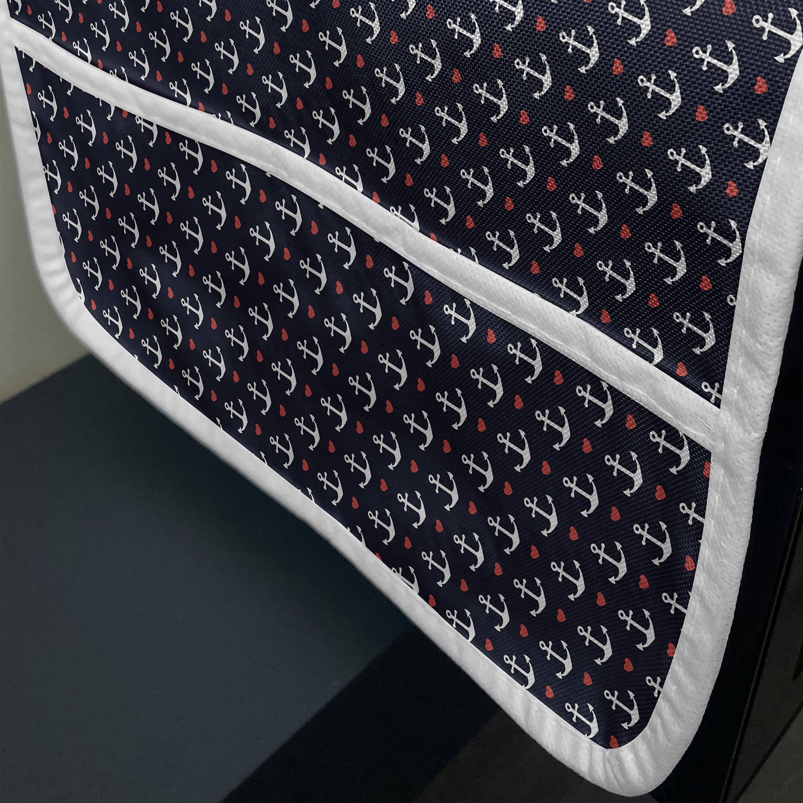 Ambesonne Waterproof Microwave Cover with Anchor and Heart Design - 36