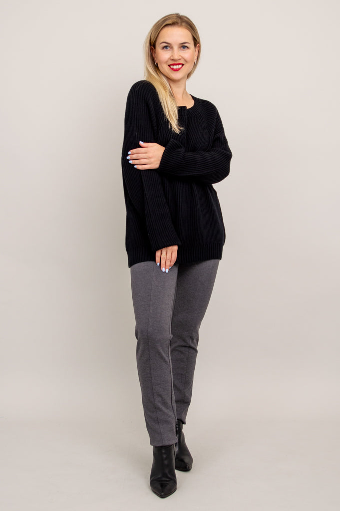 Davis Cotton Sweater for Men - Soft & Comfortable Black Pullover - Perfect for Casual Wear, Office & Outdoor Activities