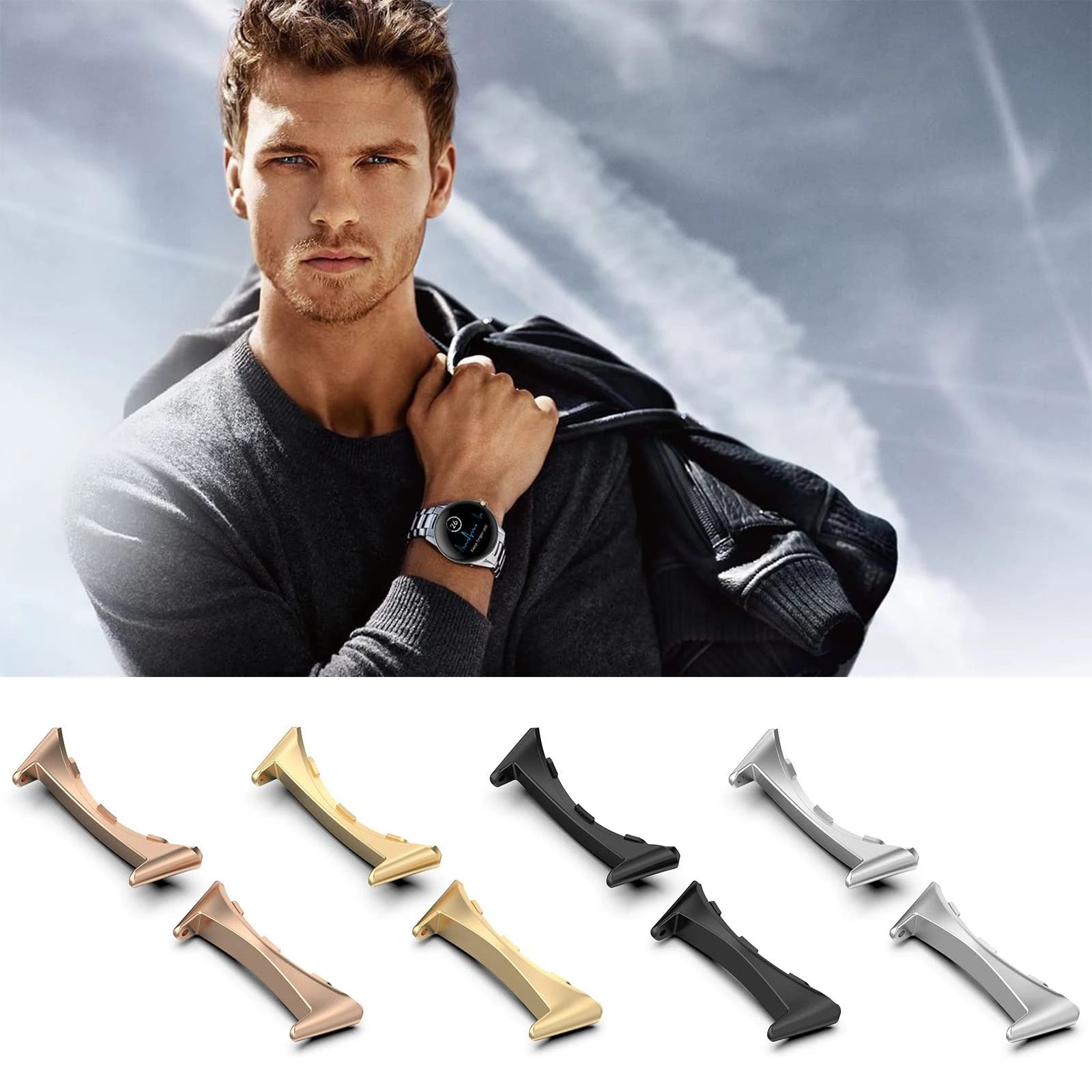 20mm Metal Watch Band Connectors for Google Pixel Watch - Premium Stainless Steel Replacement Clasps for Secure Fit - Perfect for Workouts, Outdoor Activities & Daily Wear