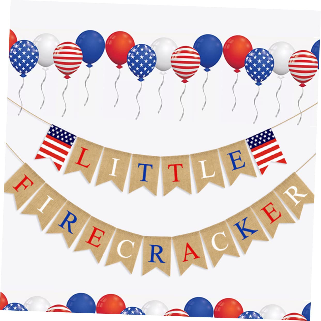 2 Sets Cabilock American Flag Party Supplies - Independence Day Decorations, Patriotic Hanging Banner for Outdoor & Indoor Use - Durable & Reusable for 4th of July, Memorial Day, Veterans Day Celebrations
