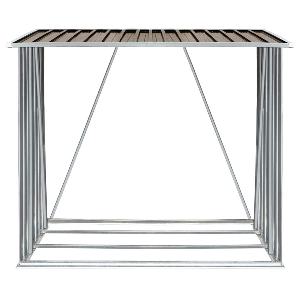 CHARMMA Heavy-Duty Galvanized Steel Firewood Storage Shed - 64.2