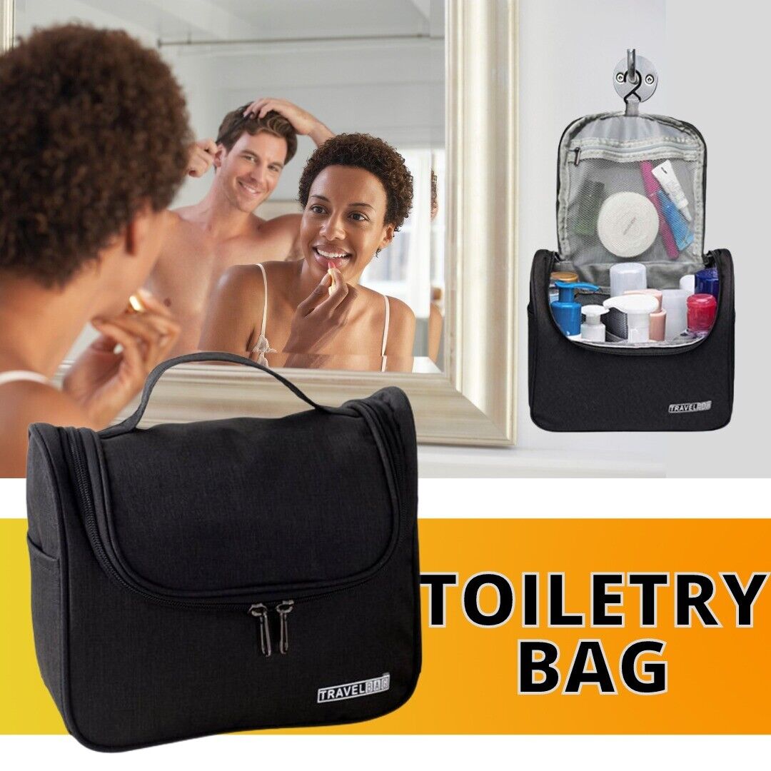 Premium Travel Toiletry Bag for Men & Women - Waterproof Cosmetic & Makeup Organizer with Shaving Kit Compartment - Perfect for Vacation, Gym, Camping & Business Trips