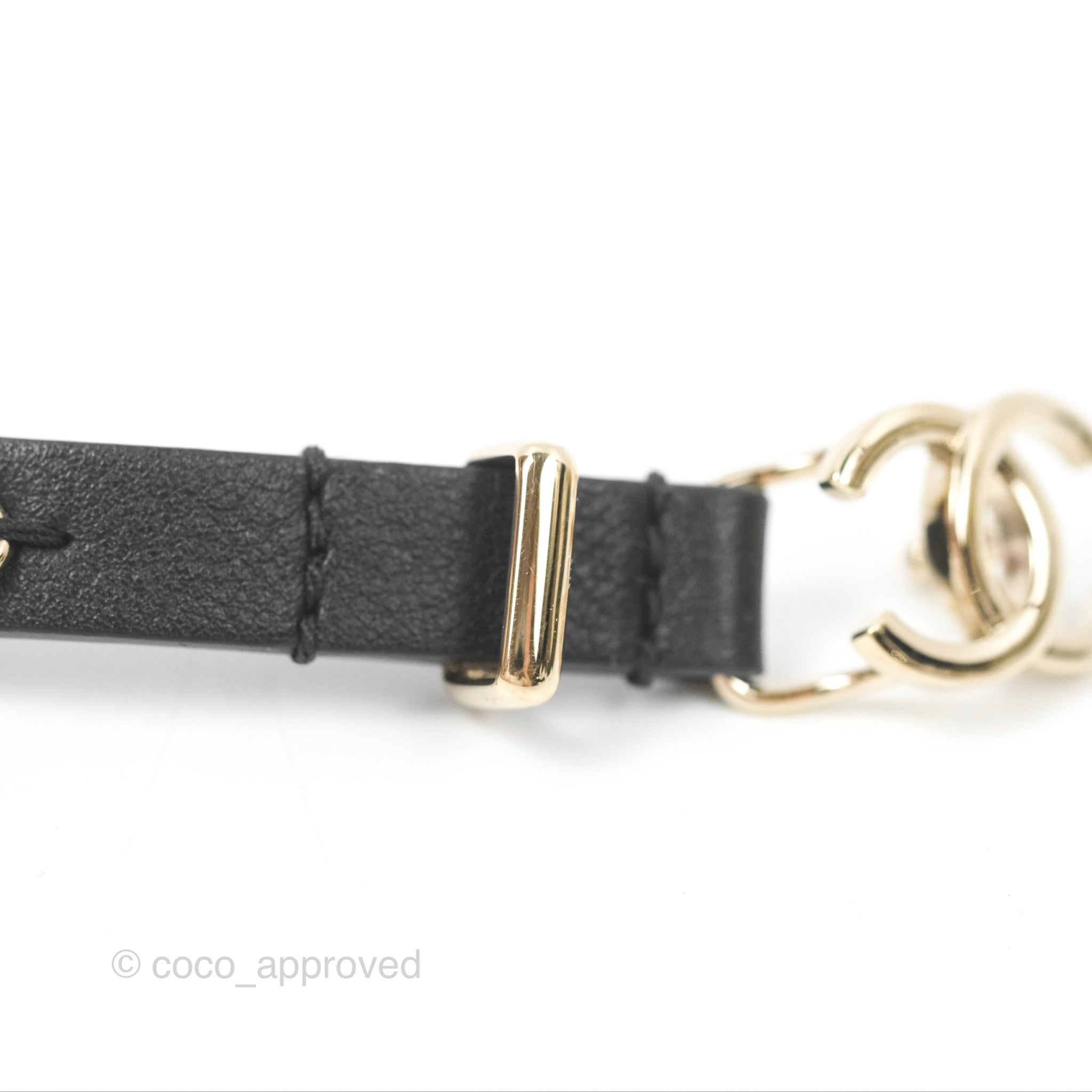 Chanel CC Leather Chain Belt for Women - Black & Gold Tone 22S Collection | Luxury Waist Belt for Evening Dresses, Parties & Special Occasions