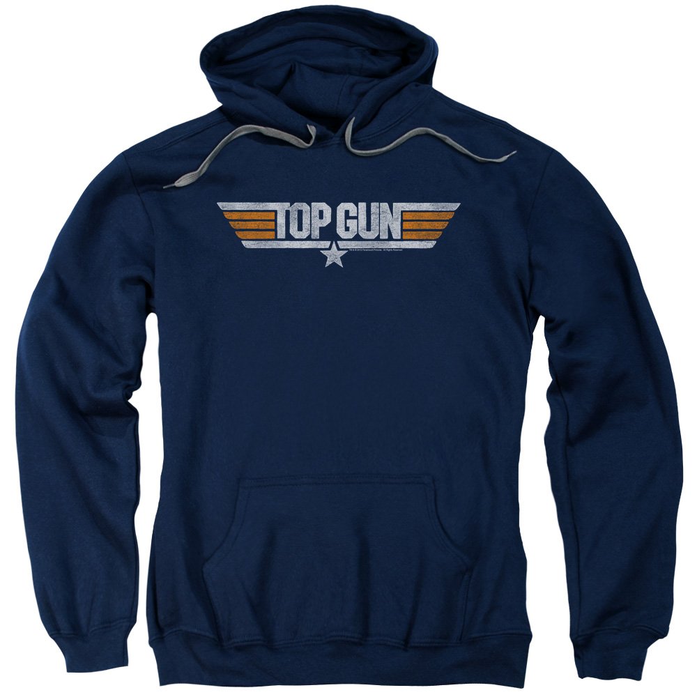 Top Gun Distressed Logo Unisex Hoodie - Soft Cotton Pullover Sweatshirt for Men & Women | Casual Wear, Street Style, Movie Fan Gift
