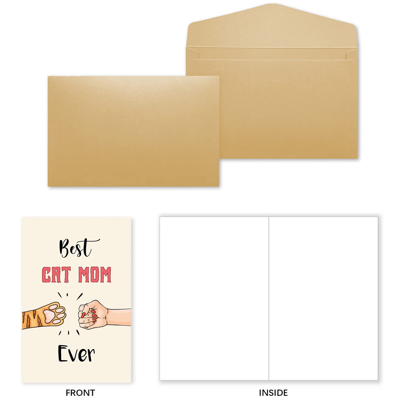 Funny Cat Mother's Day Card - Best Cat Mom Ever Gift for Women - Cute Cat Themed Greeting Card from Her Cat - Perfect for Cat Lovers & Mom Celebrations