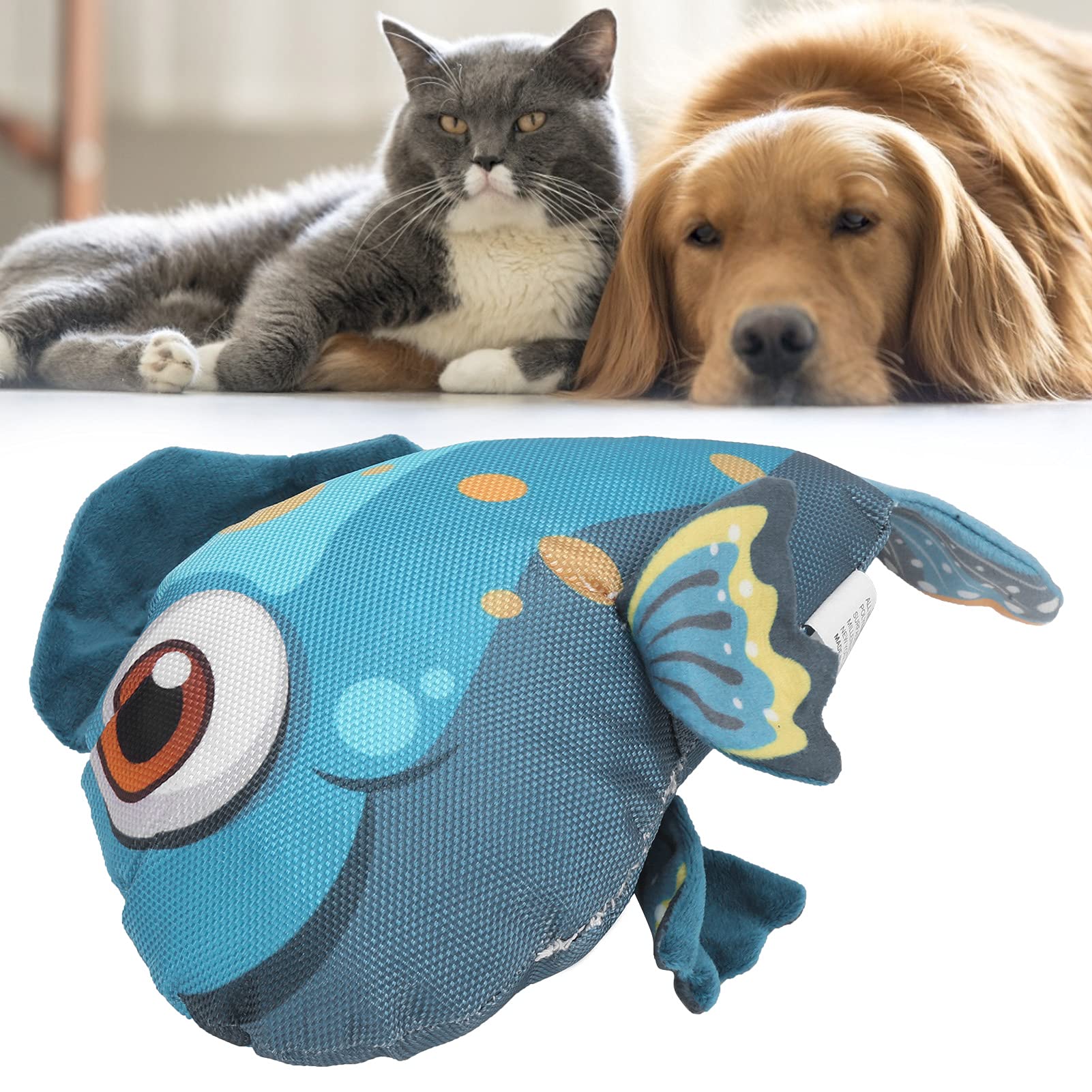 Realistic Flopping Fish Cat Toy with Catnip - Interactive Simulation Fish Toy for Cats, BB Barking Sound, Fun Playtime & Exercise | Perfect for Indoor Play, Boredom Relief & Bonding with Your Feline Friend