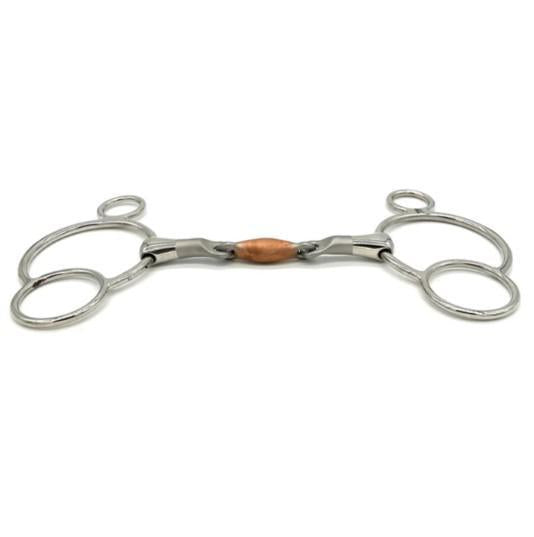 AJR Copper LinkX Two Ring Bit - Durable Horse Training Bit for Western & English Riding - Perfect for Dressage, Trail Riding & Show Jumping