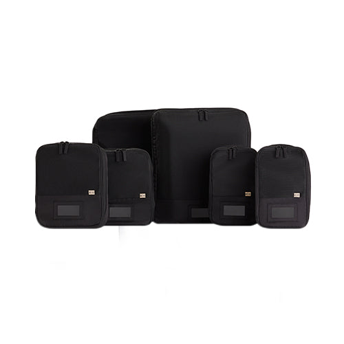 6-Piece Black Compression Packing Cubes for Travel - Organize Luggage, Suitcases & Backpacks Efficiently for Business Trips & Vacations