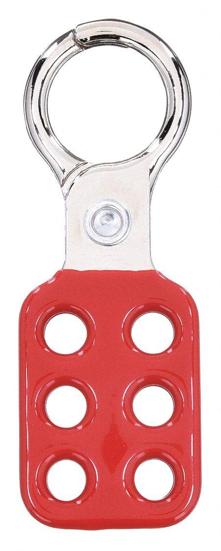 Snap-On Lockout Hasp with 6 Padlocks - Heavy Duty Red Safety Lock for Electrical Panels & Equipment - Perfect for Industrial, Warehouse & OSHA Compliance Use