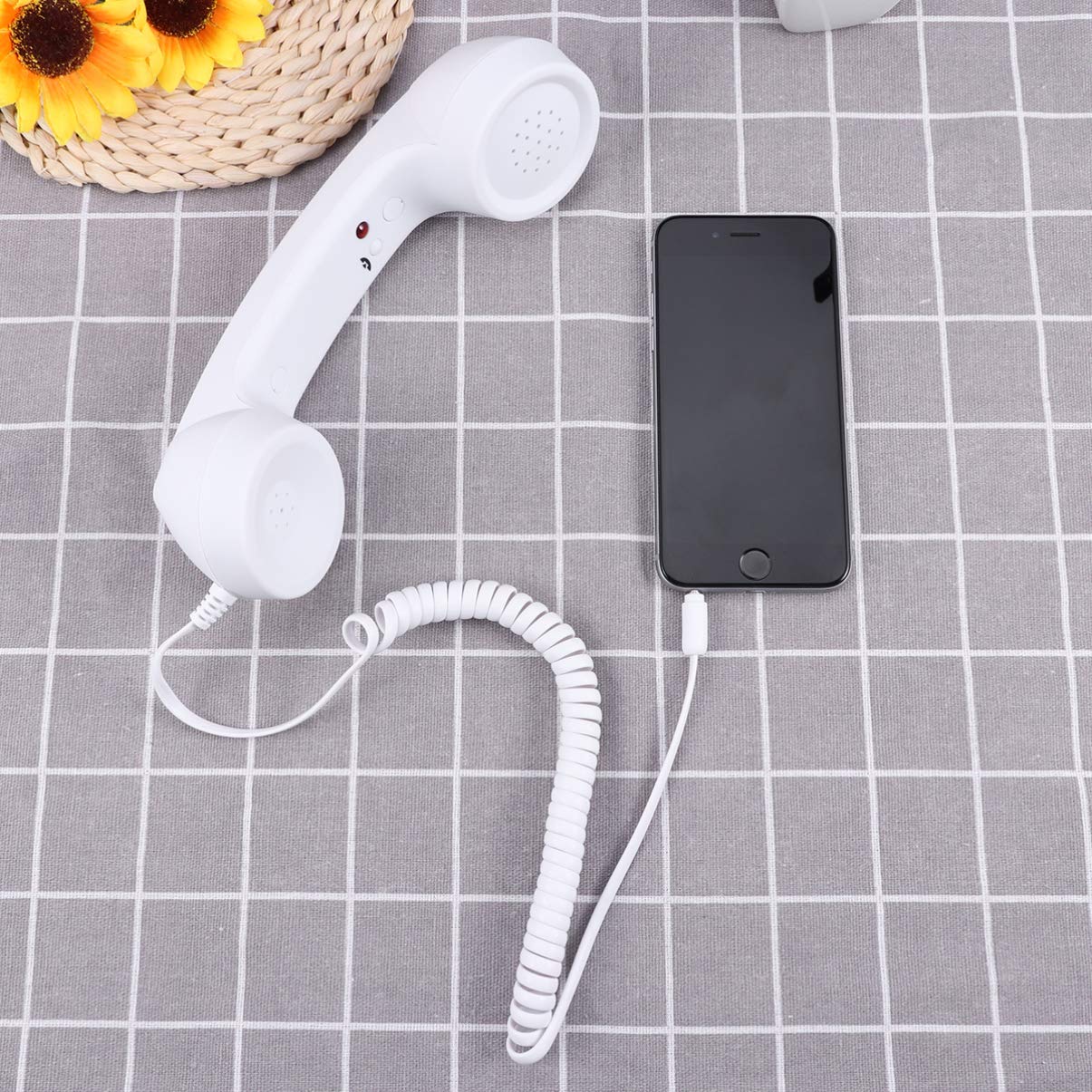 Vintage Retro Telephone Handset - 3.5mm Jack Antique Style Cell Phone Microphone Speaker with Adjustable Tone (Black) | Perfect for Smartphones, Landlines, TikTok Videos & Retro Themed Parties