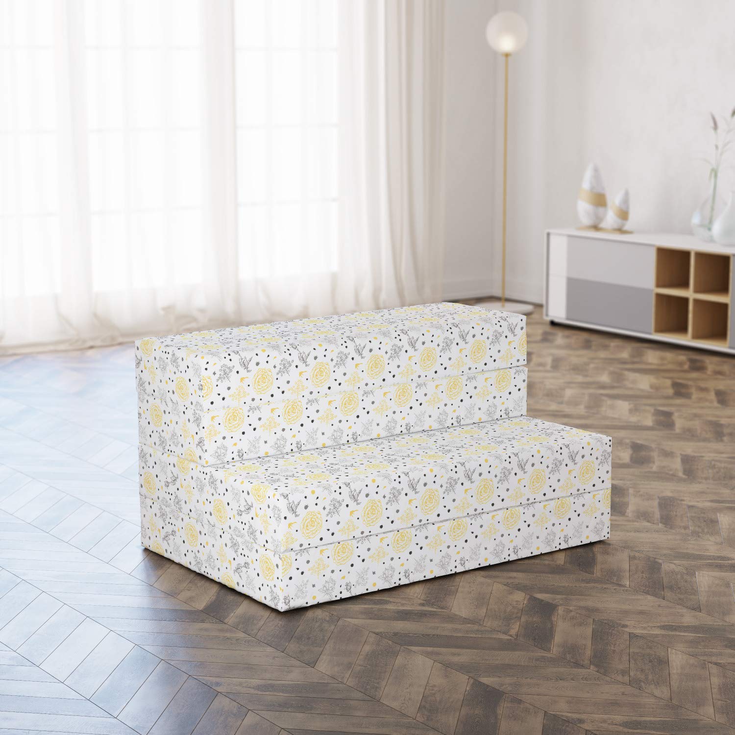 Ambesonne Grunge Foldable Mattress - Floral Roses Design, 74.8