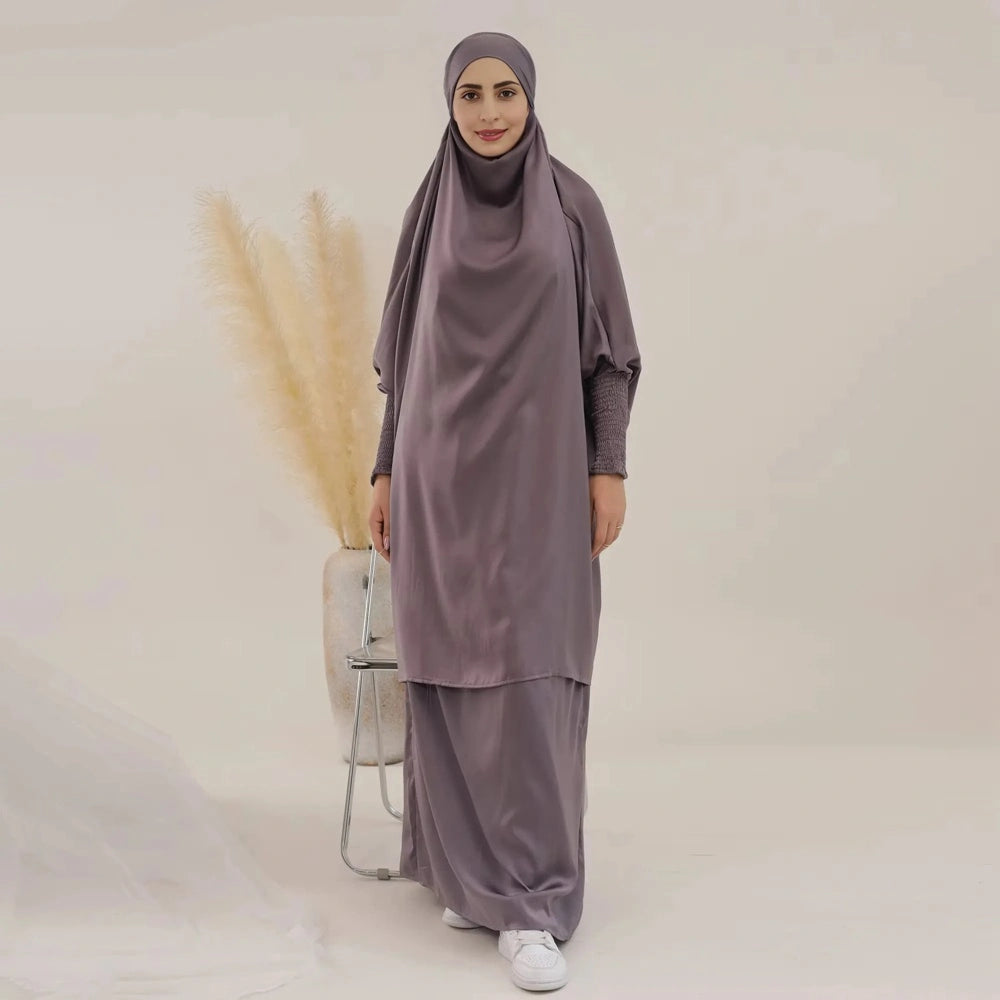 2-Piece Jilbab Set with Top and Skirt - Modest Islamic Prayer Outfit for Women | Perfect for Daily Wear, Mosque Visits & Special Occasions