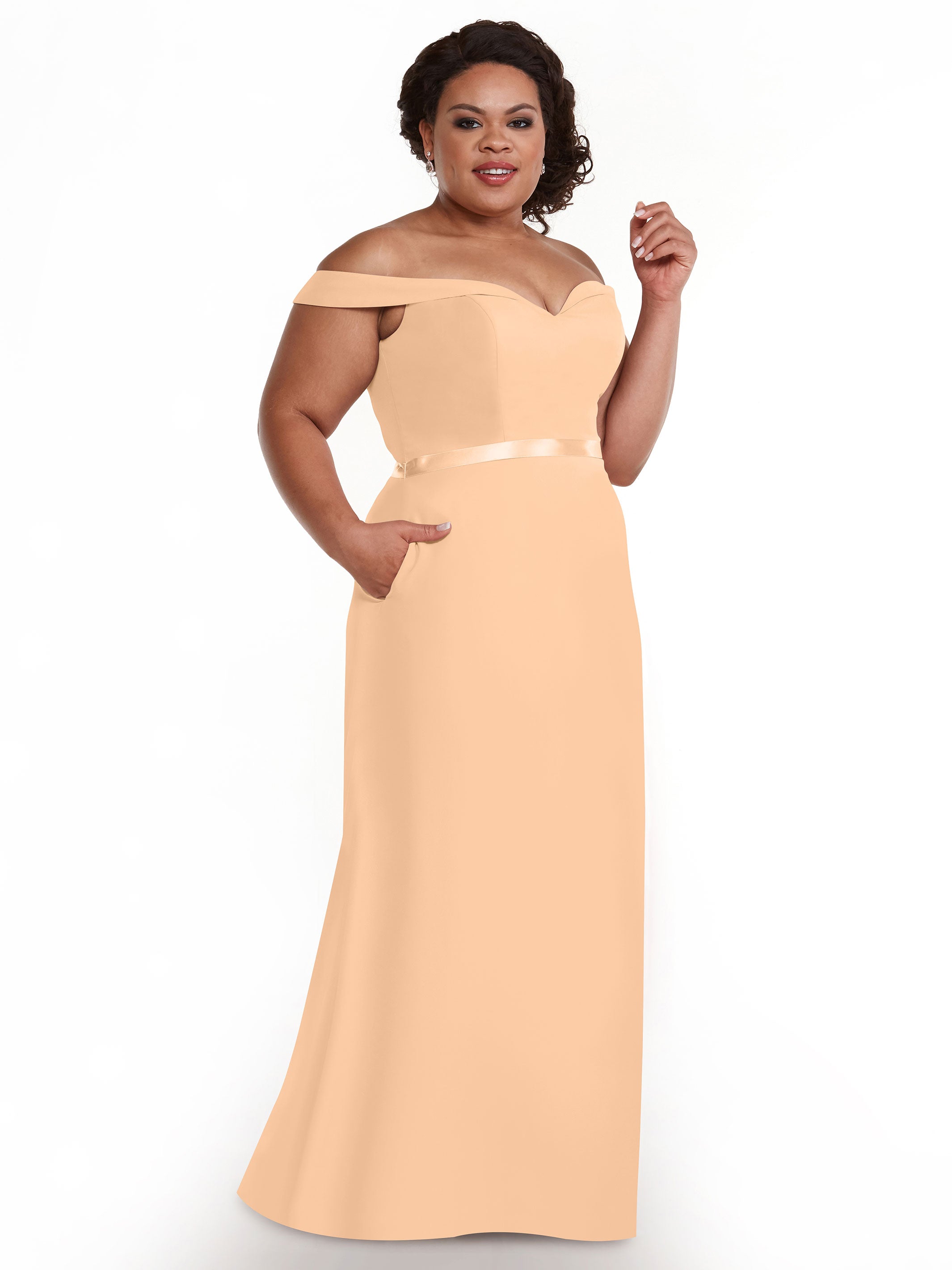 Elegant Off-The-Shoulder Chiffon A-Line Bridesmaid Dress with Sash - Perfect for Weddings, Formal Events & Special Occasions