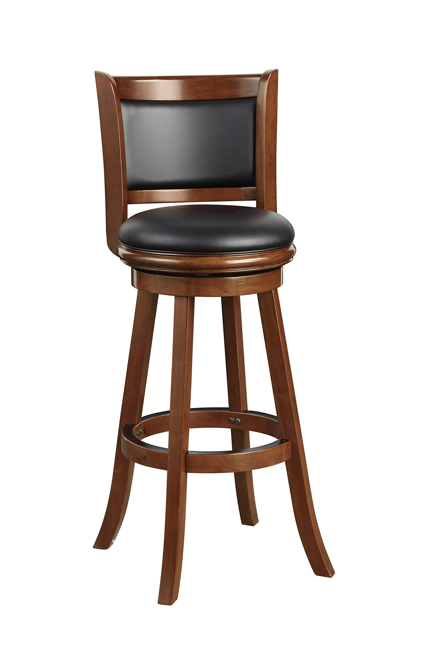 Boraam Augusta 34-Inch Extra Tall Swivel Bar Stool - Cherry Finish, Single Bar Stool for Kitchen Island, Breakfast Nook & Home Bar - Comfortable & Durable Counter Height Stool (1-Pack)