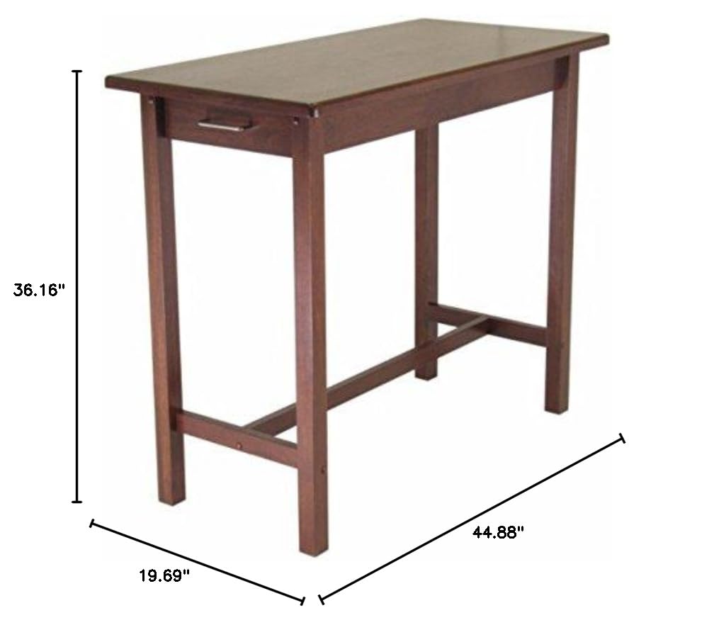 Ergode Wood Egan Breakfast Table - Modern Solid Wood Kitchen Table with 2 Shelves | Easy Assembly | Perfect for Small Spaces, Dining Nook, or Coffee Corner (94540-VV)
