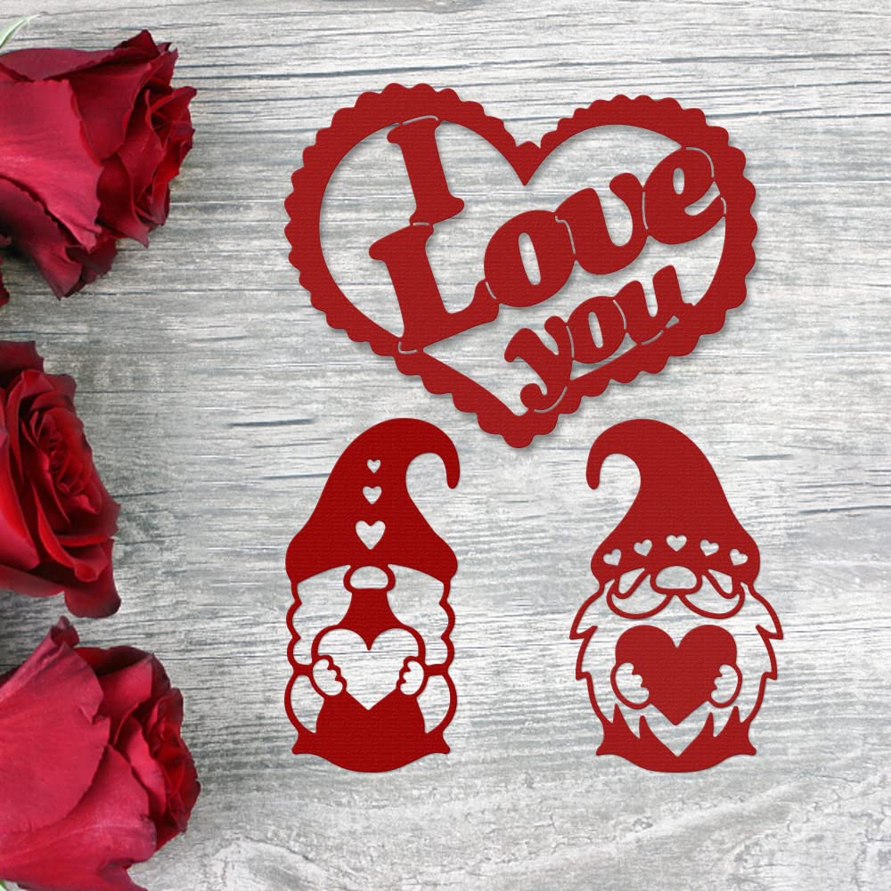 Valentine's Day Metal Cutting Dies - Love Heart Couple Elves Die Cuts for Card Making, Scrapbooking, DIY Photo Album & Craft Decoration | Perfect for Valentine's Cards, Wedding Invitations, and Handmade Greeting Cards