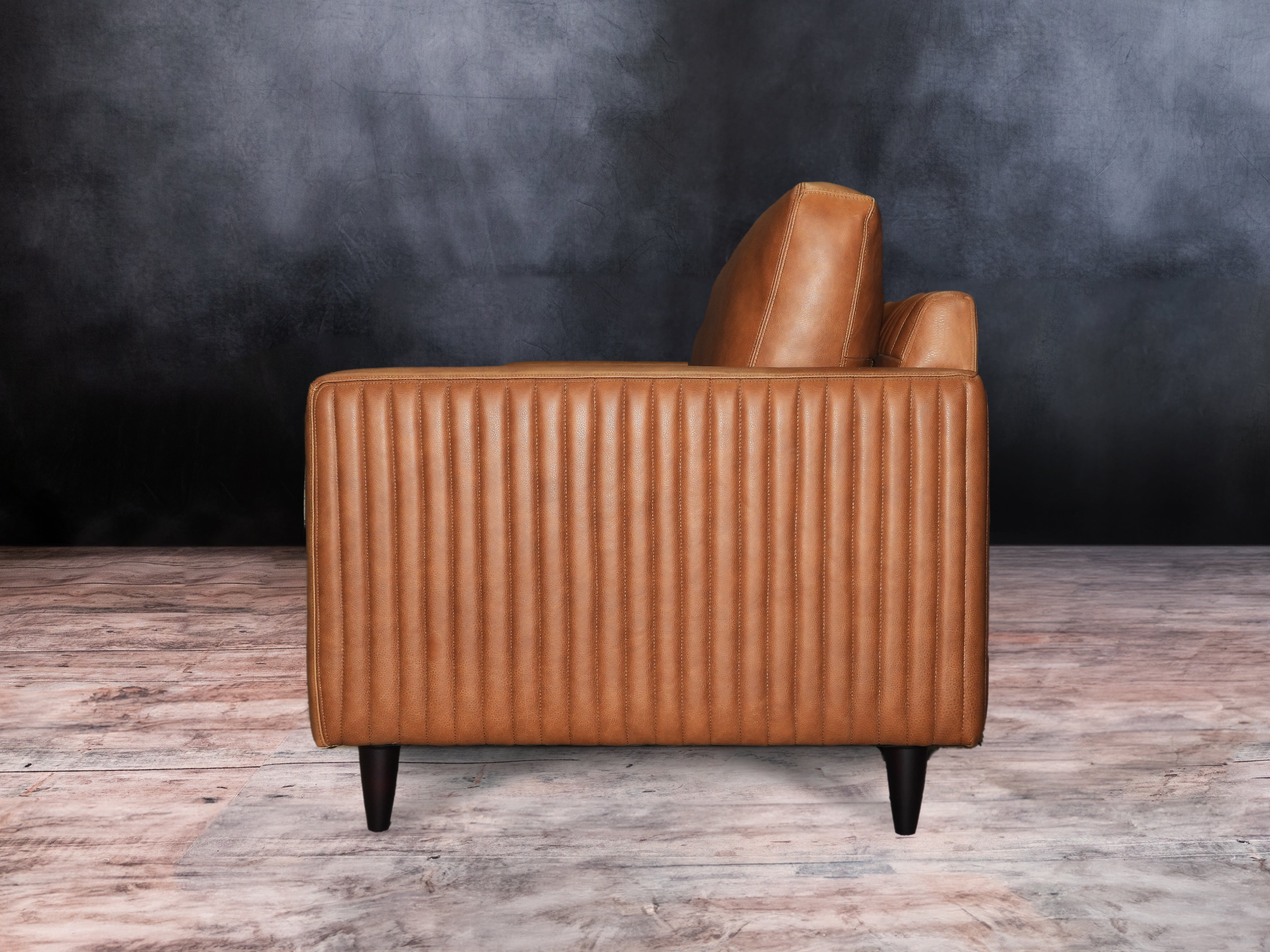 Premium WELLS Genuine Leather Sofa - Modern Luxury Living Room Furniture for Home & Office - Perfect for Relaxing, Entertaining & Stylish Decor