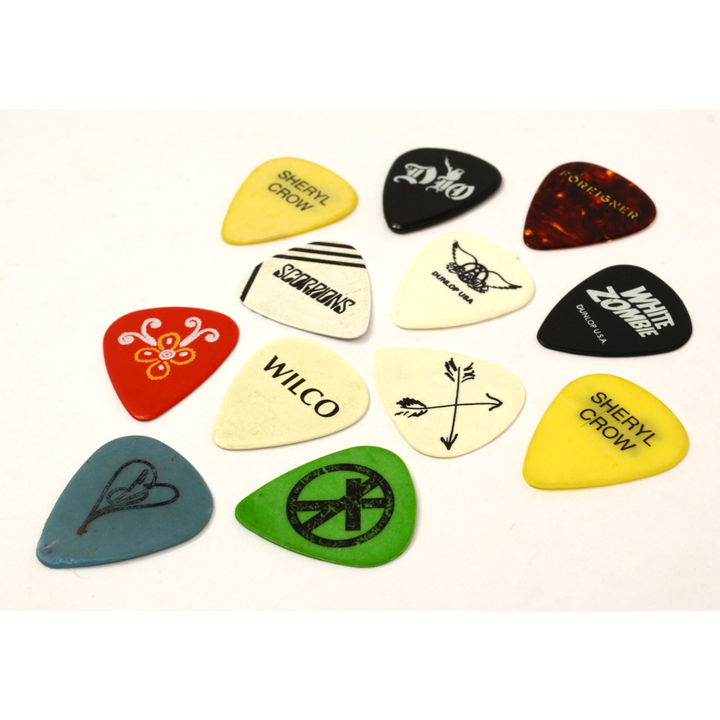 12-Pack Original Tour Guitar Picks for Concert - Scorpions, Foreigner, Aerosmith Style - Perfect for Rock Performances & Guitar Practice