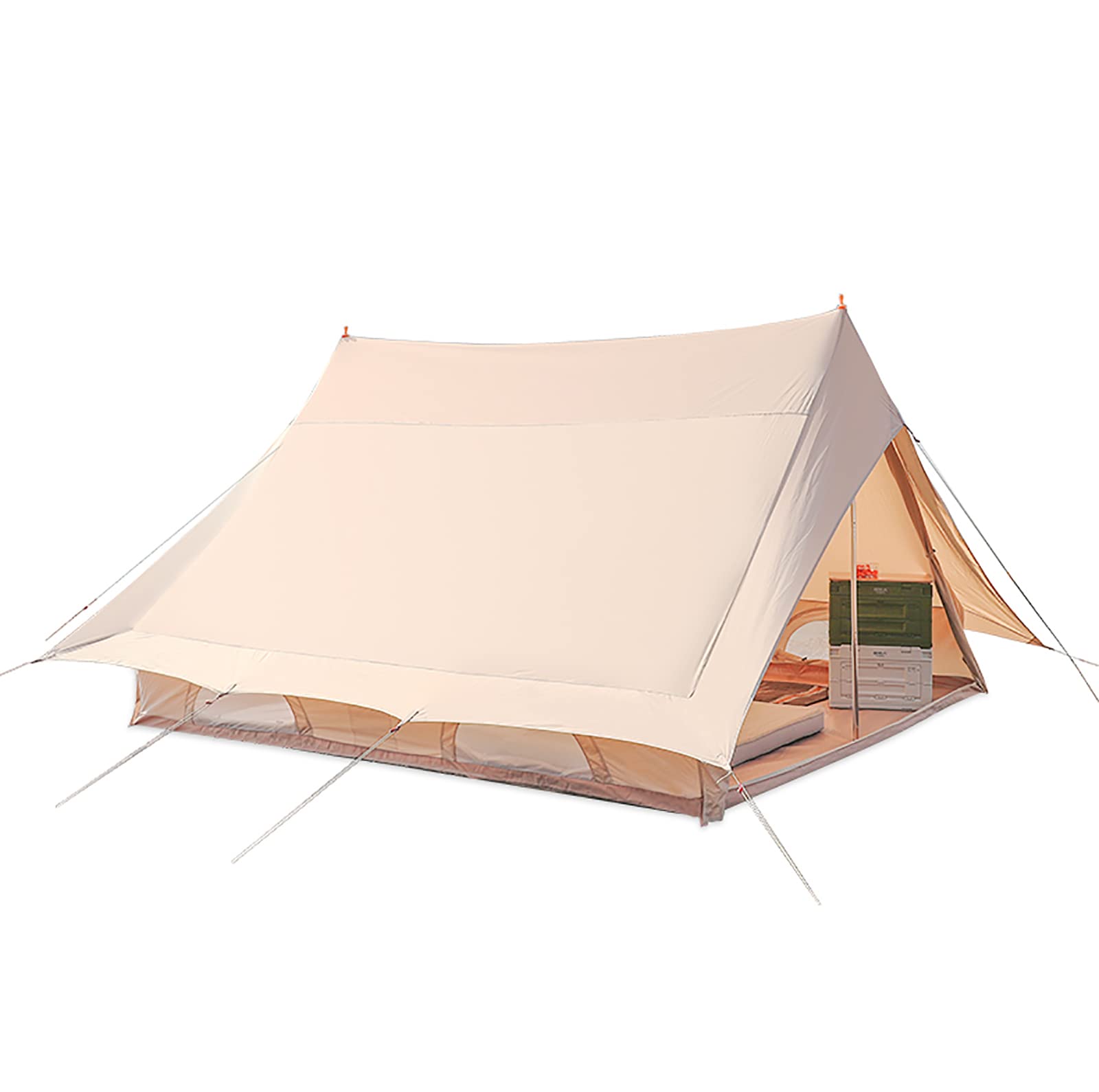 4-Season Waterproof Canvas Wall Tent for Camping & Hunting - Large Cotton Pyramid Tent with Double Layer Door Net - Perfect for Family Outdoor Adventures & Backpacking Trips