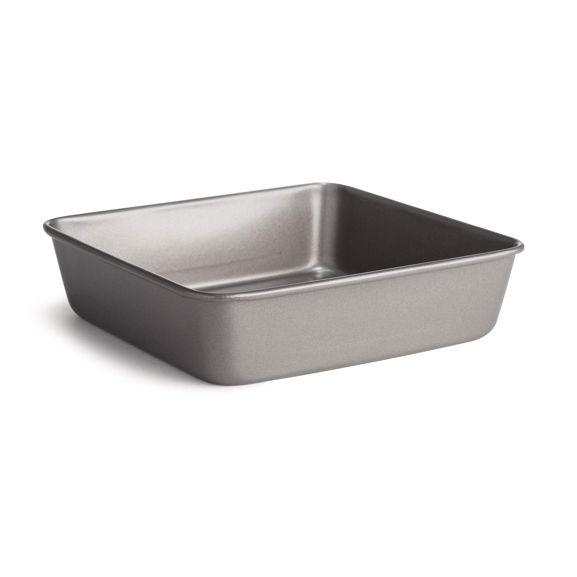 Premium Nonstick Carbon Steel Square Cake Pan - 8x8 Inch Heavy Duty Bakeware with Quick Release Coating, PFOA-Free, Oven & Dishwasher Safe (Gray) - Perfect for Baking Brownies, Sheet Cakes & Perfect for Home Bakers & Professional Chefs