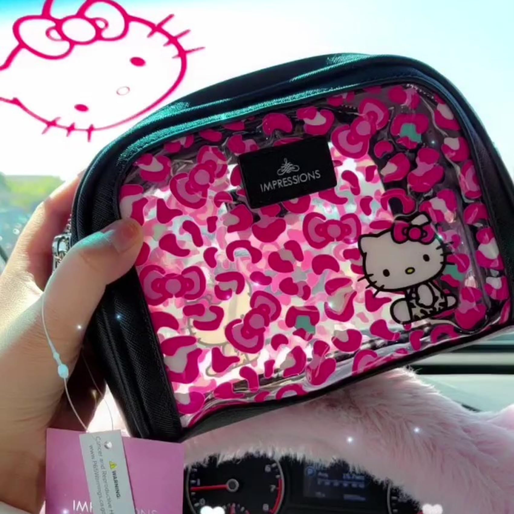 Hello Kitty Travel Makeup Bag with Removable Divider & Double Zipper Pockets, Waterproof Cosmetic Organizer for Brushes & Toiletries, Pink - Perfect for Travel, Gym & Daily Use