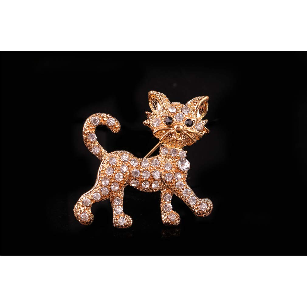 YAZILIND Funny Cat Brooch Pin - Cute Kitty Animal Jewelry for Women, Fashion Clothes Accessories, Perfect Gift for Parties & Special Occasions | Great for Dresses, Jackets, Bags & Hat Decorations